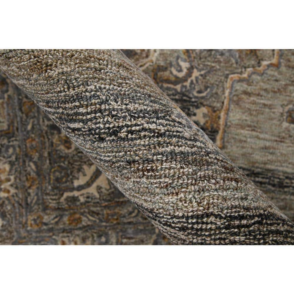 Elegant Gray 5' x 7' Hand-Tufted Wool & Viscose Area Rug
