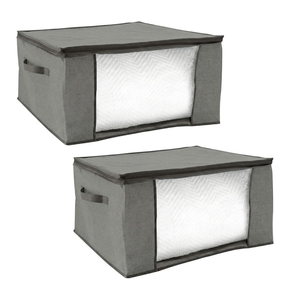 2 Pack 23. 6 in. L x 17. 7 in. W x 11. 8 in. H Inch Jumbo Fabric Storage Blanket Bags in Gray price history on PriceWatchPro
