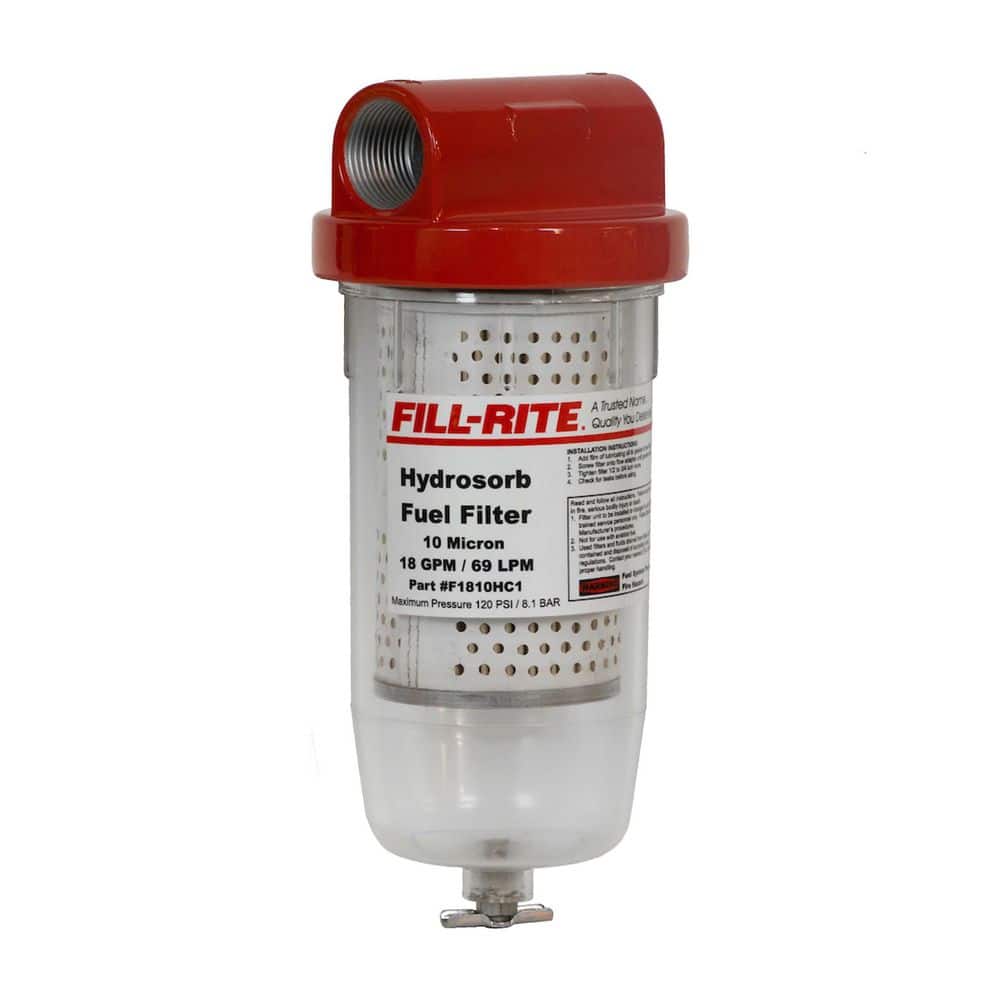 Fill-Rite F1810PC1 1 Inch 18 GPM 10 Micron Hydrosorb Fuel Filter with Drain