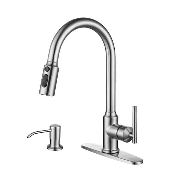 ALEASHA Single Handle Pull Down Sprayer Kitchen Faucet with Advanced ...