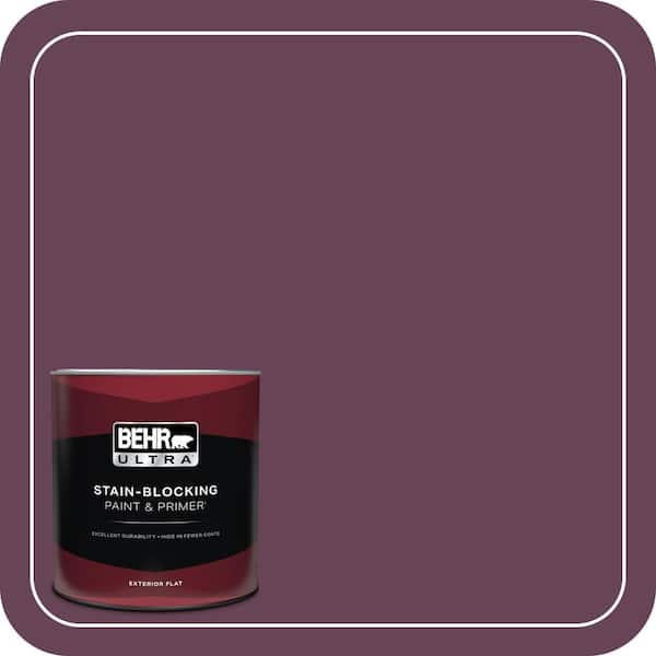 BEHR ULTRA 1 qt. #ICC-111 Plum Harvest Flat Exterior Paint & Primer