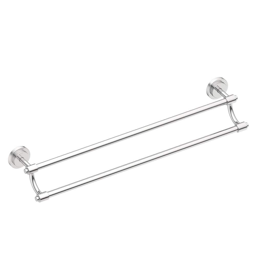 Chrome 24-Inch Double Wall Mounted Towel Bar