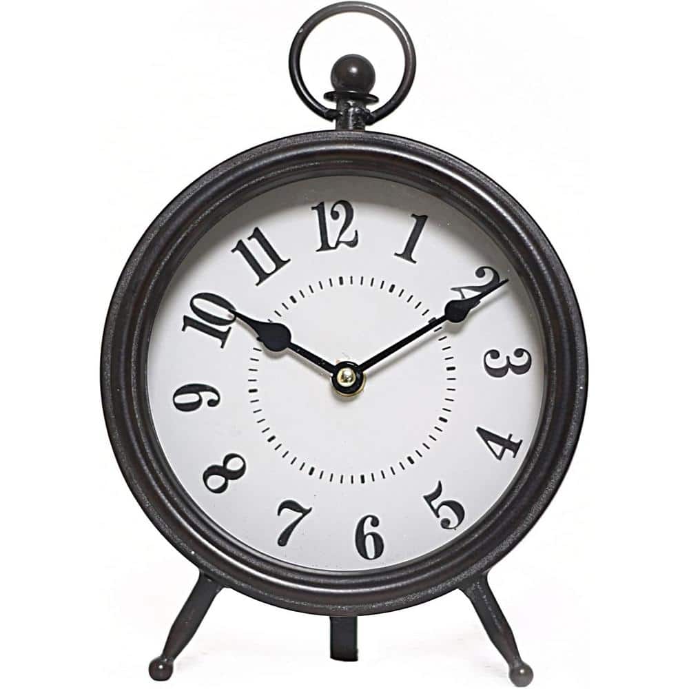 Alcott Hill® Digital Metal Mechanical Tabletop Clock in Black