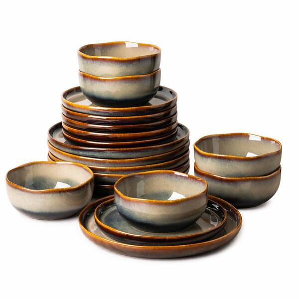 Ceramic Porcelain Dinnerware Set for 6, 12-Piece: Lightweight Plates and Bowls, Scratch-Resistant, Oven Safe