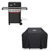 Weber Spirit SB-E-425 4-Burner Liquid Propane Gas Grill in Black with Sear Zone, Weber Works Compatibility, and Grill Cover 1501600