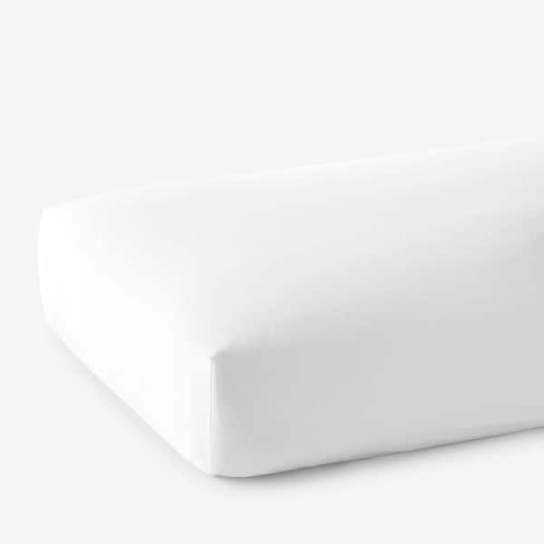 The Company Store Company Cotton White Wrinkle-Free Sateen Twin XL Fitted Sheet