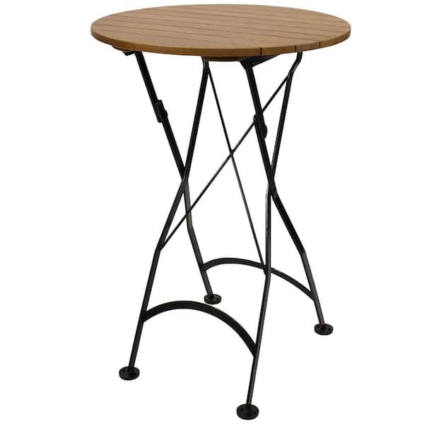 Sunnydaze Decor 28 In Brown Round Wood, Outdoor High Top Tables