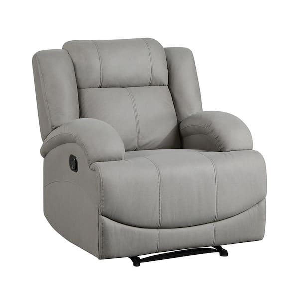 Lazzara Darcel Gray Microfiber Manual Recliner