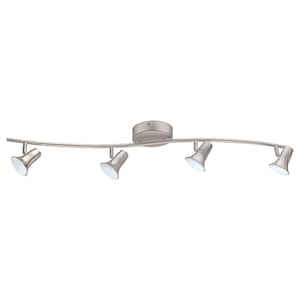 Jumilla 38.19 in. 4-Light Matte Nickel Dimmable Integrated LED Track Lighting Kit with Adjustable Heads