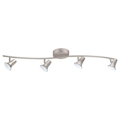 Jumilla 38.19 in. 4-Light Matte Nickel Dimmable Integrated LED Track Lighting Kit with Adjustable Heads