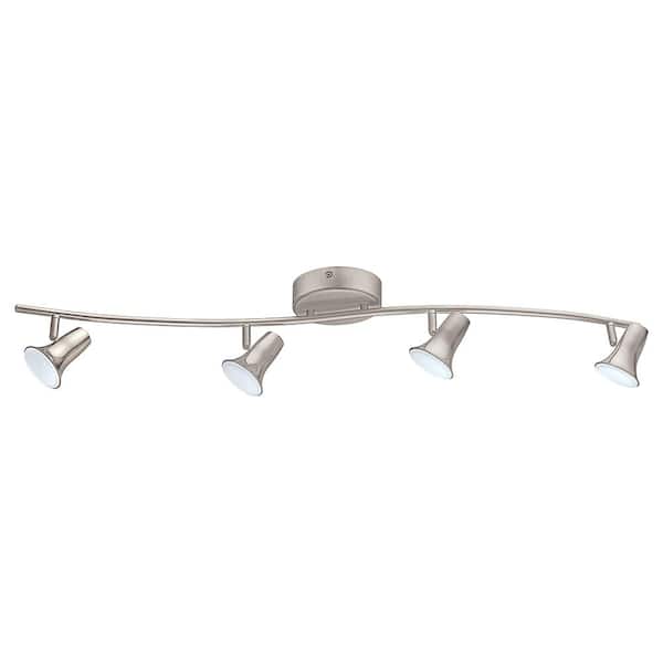 Eglo Jumilla 38.19 in. 4-Light Matte Nickel Dimmable Integrated LED Track Lighting Kit with Adjustable Heads