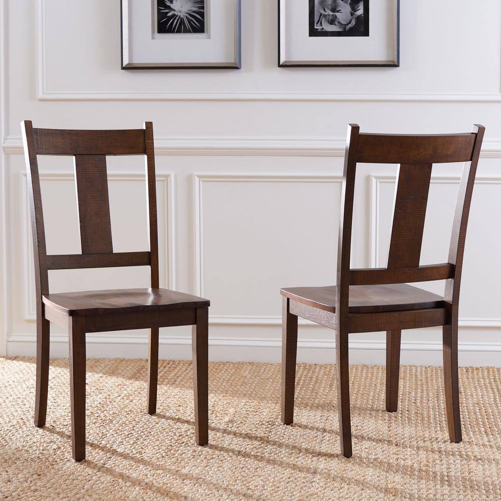 Rustic Café Finish Classic Splat Back Dining Chair Set of 2
