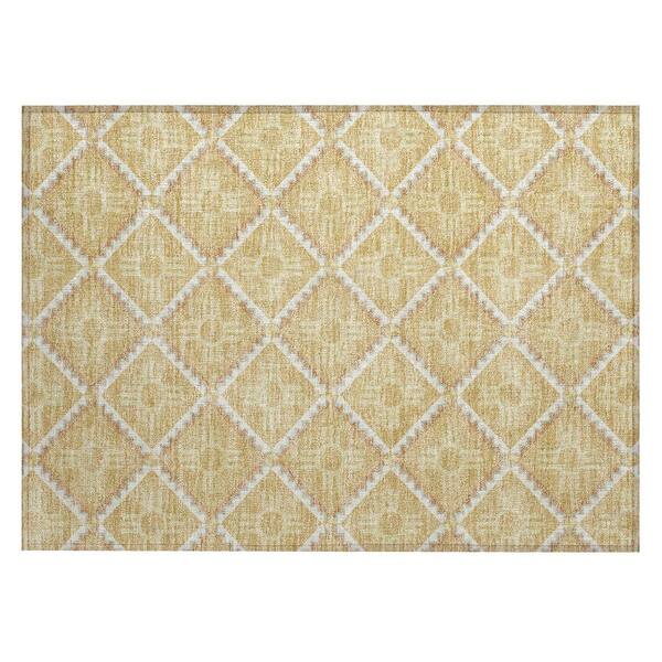 Chantille Machine Washable Indoor/Outdoor Abstract ACN2686 Gold 2 ft. x 3 ft. Accent Rug