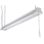 40 in. 50-Watt Equivalent Plug-In Integrated LED White Shop Light with Pull Chain 4000K Bright White 2800 Lumens