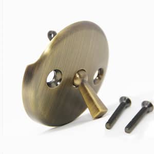 Bath Tub/Bathtub Drain Trip Lever Overflow Face Plate with Matching Screw for Waste and Overflow in Antique Brass