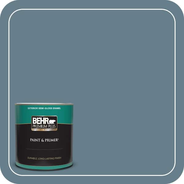 BEHR PREMIUM PLUS 1 qt. #ECC-31-1 Windy Seas Semi-Gloss Enamel Exterior Paint & Primer