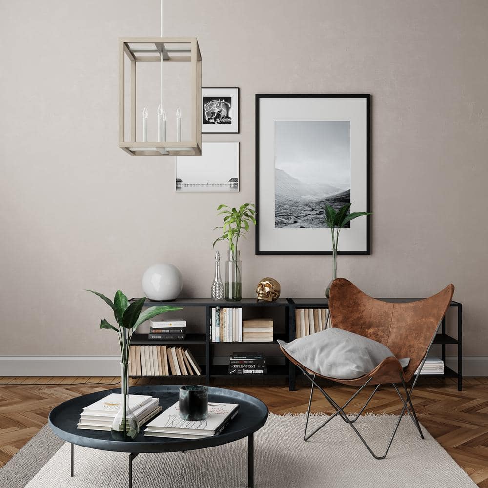 Brushed Nickel and Bleached Wood 15" LED Pendant Light