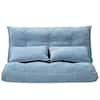 URTR 43.3 in. Blue Twin Foldable Floor Sofa Bed, Folding Futon