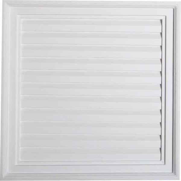 Ekena Millwork 24 in. x 24 in. Square Primed PolyUrethane Paintable Gable Louver Vent Non-Functional