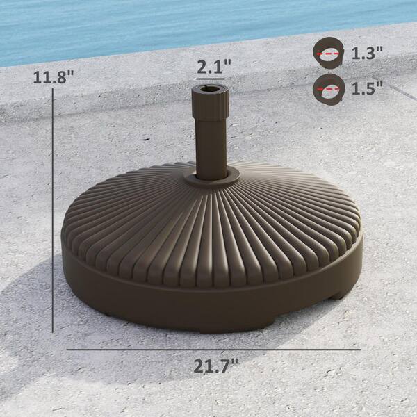 brown patio umbrella base JOINHOM Outdoor Cantilever with Wheels, 350 lbs Offset Umbrella Stand, Water & Sand Filled Umbrella Weighted Base, : Patio, Lawn & Garden or any freestanding outdoor umbrella StyleWell 26 lbs. Concrete and