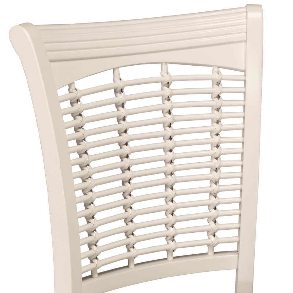 Bayberry White Wood Dining Chair with Cream Upholstery