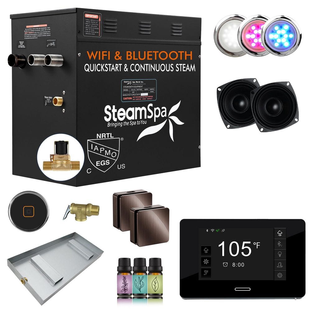 Black Series 12000-Watt Steam Generator with Advanced Touch Screen, BLUETOOTH WIFI, andAuto Drain in Oil Rubbed Bronze price history on PriceWatchPro