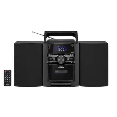 Portable Stereo Bluetooth CD Music System with Cassette and Digital AM/FM Radio