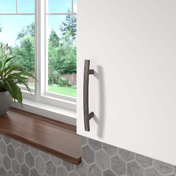 Padova Collection 3 3/4 in. (96 mm) Classic Antique Nickel Rectangular Cabinet Arch Pull