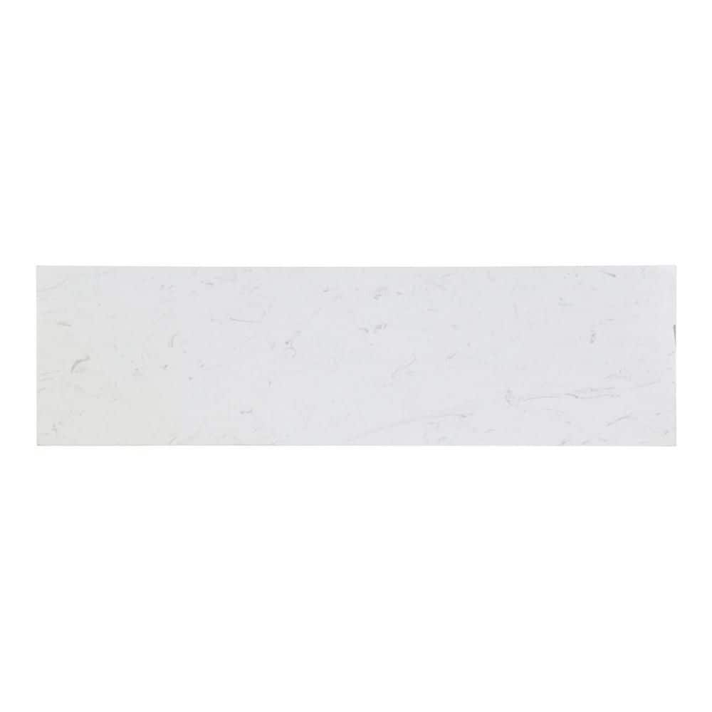 Carmela Slim Modern Grey & White Marble Console Table with Walnut Base