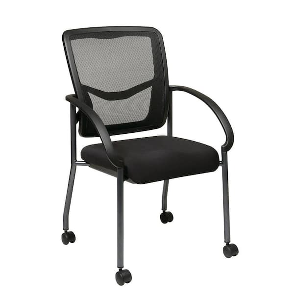 Office Star Products FreeFlex Collection 24.5 in. Width Big and Tall Coal Fabric Guest Office Chair