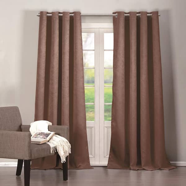 Duck River Chocolate Thermal Grommet Blackout Curtain - 38 in. W x 84 in. L