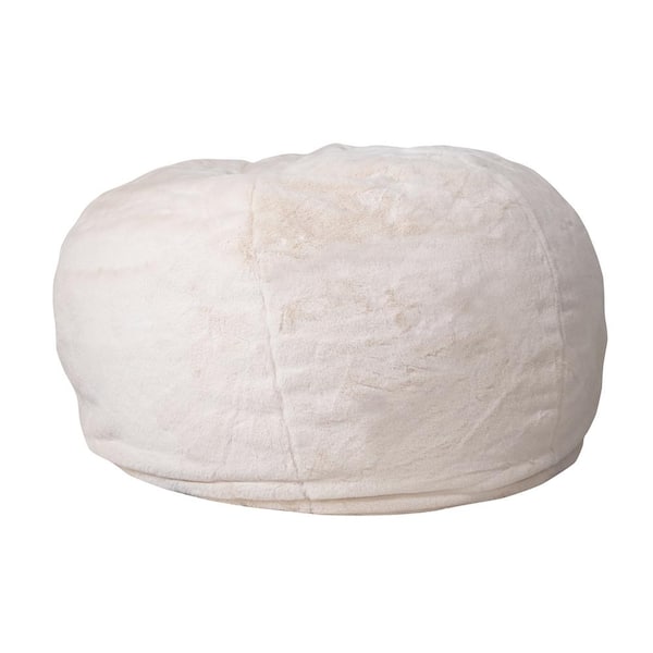 Flash Furniture White Furry Bean Bag Chair