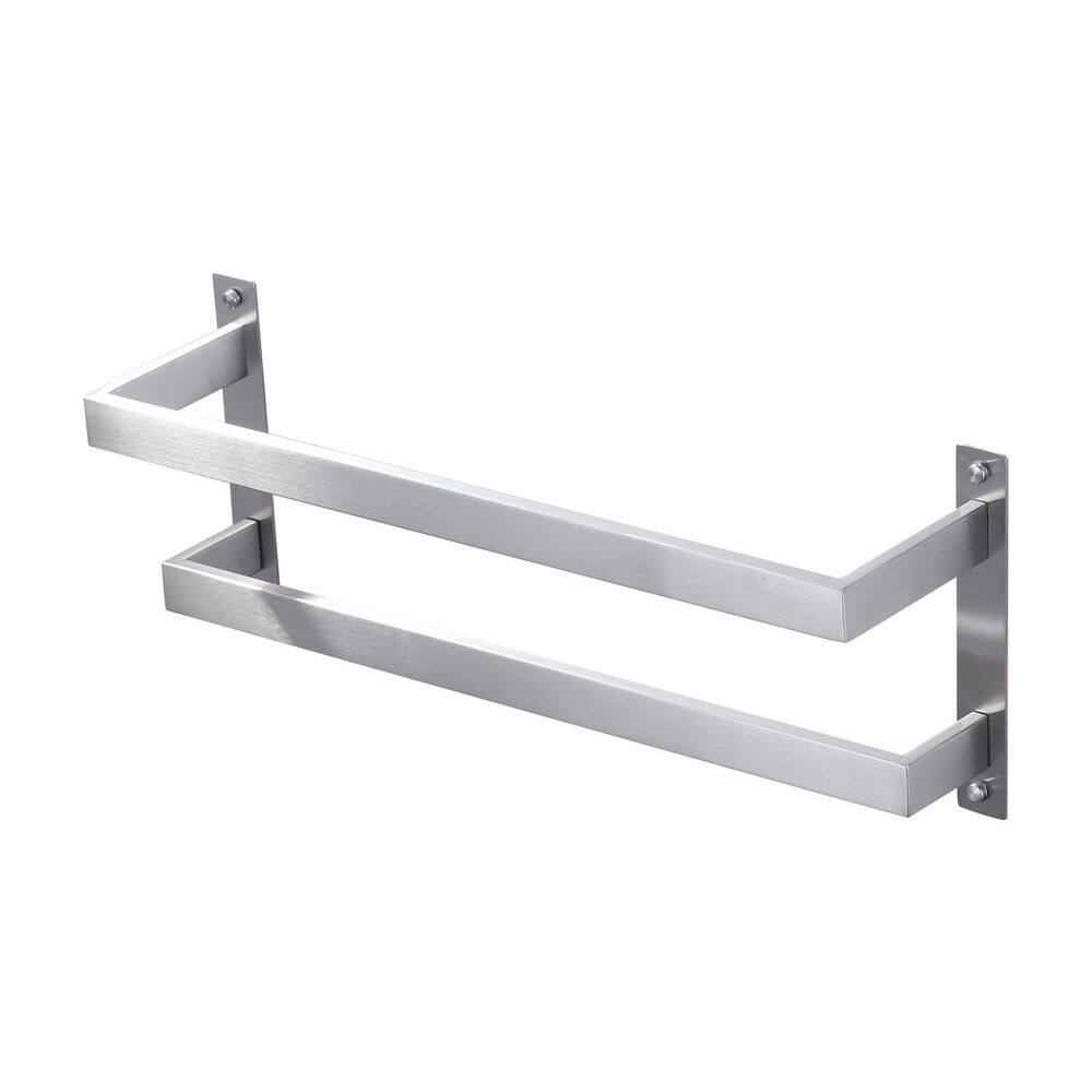 20 in. Square Double Staggered Wall Mounted Towel Rack, Stainless Steel Towel Bars in Brushed Nickel price history on PriceWatchPro