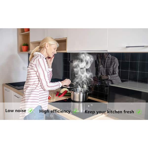 35.4 in. 900 CFM Convertible Wall Mount 30 in. Range Hood in Stainless Steel with Voice/Gesture/Touch Control