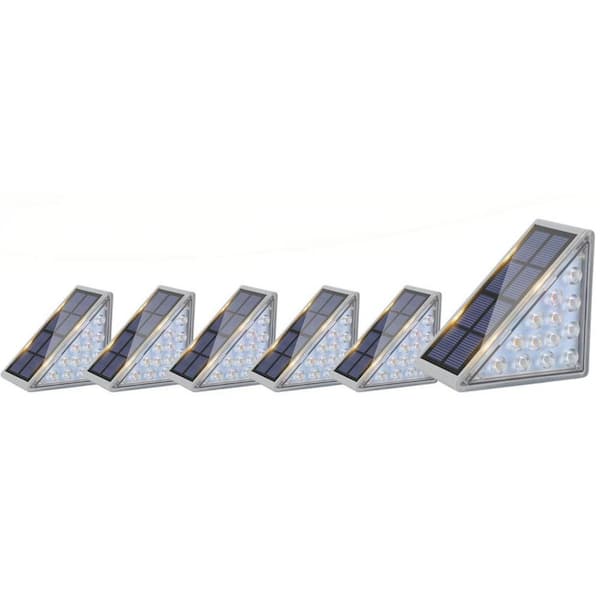 Angel Sar Outdoor Waterproof IP67 Solar Step Lights for Garden Stair, Deck, Front Porch and Patio, Warm White (6-Pack)