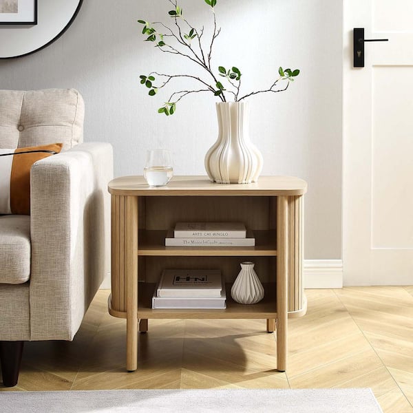 MODWAY Cadence Oak Open Nightstand MOD-7157-OAK - The Home Depot
