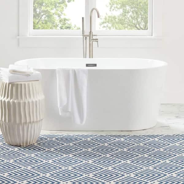 Cleo Machine Washable Navy 5 ft. x 8 ft. Indoor Area Rug