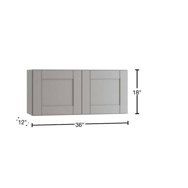 Contractor Express Cabinets Arlington Veiled Gray Plywood Shaker Stock Assembled Wall Kitchen Cabinet Soft Close 18 in W x 12 in D x 42 in H