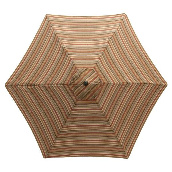 Unbranded 9 ft. Aluminum Patio Umbrella in Cayenne Stripe