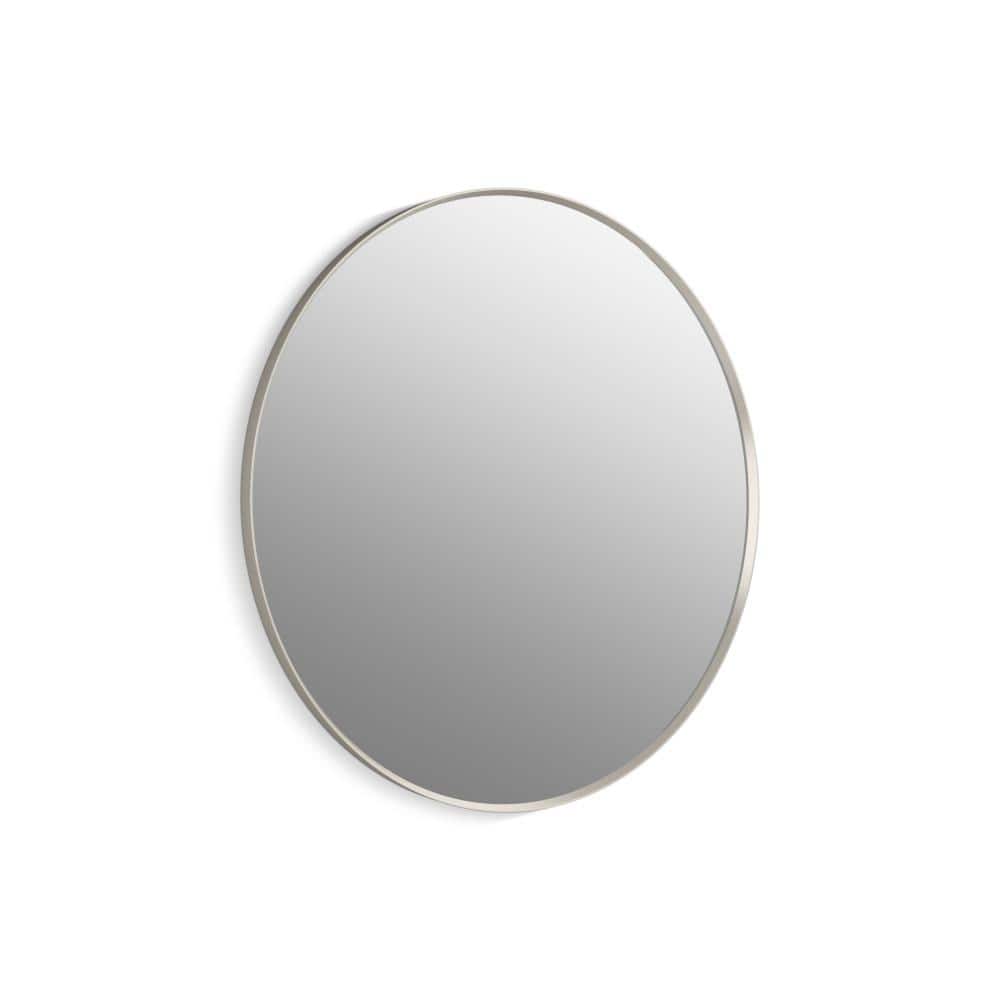 Essential Round 42" Brushed Nickel Framed Wall Mirror