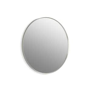Essential 42 in. W x 42 in. H Round Framed Wall Mount Bathroom Vanity Mirror in Brushed Nickel