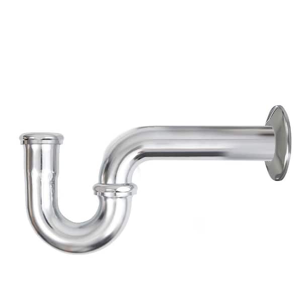 PLUMBFLEX 1-1/4 in. P-Trap for Tubular Drain Applications, 17GA Chrome Plated Brass