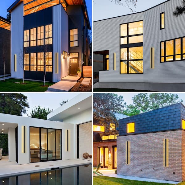 39 in. 20-Watt Black Outdoor Modern Linear Hardwired Integrated LED Wall Sconce, 3000K Warm Light Waterproof IP67