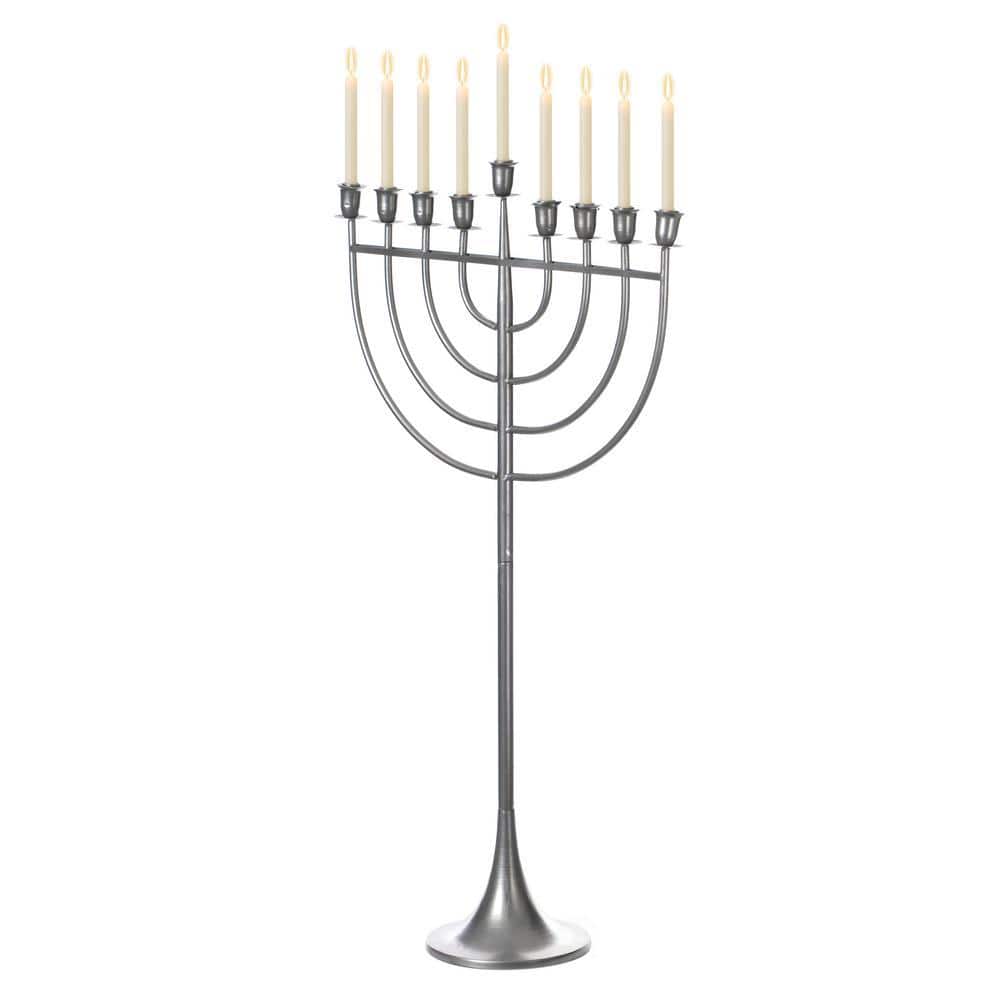 Portacandele vintage in ottone per la menorah di Hanukkah e