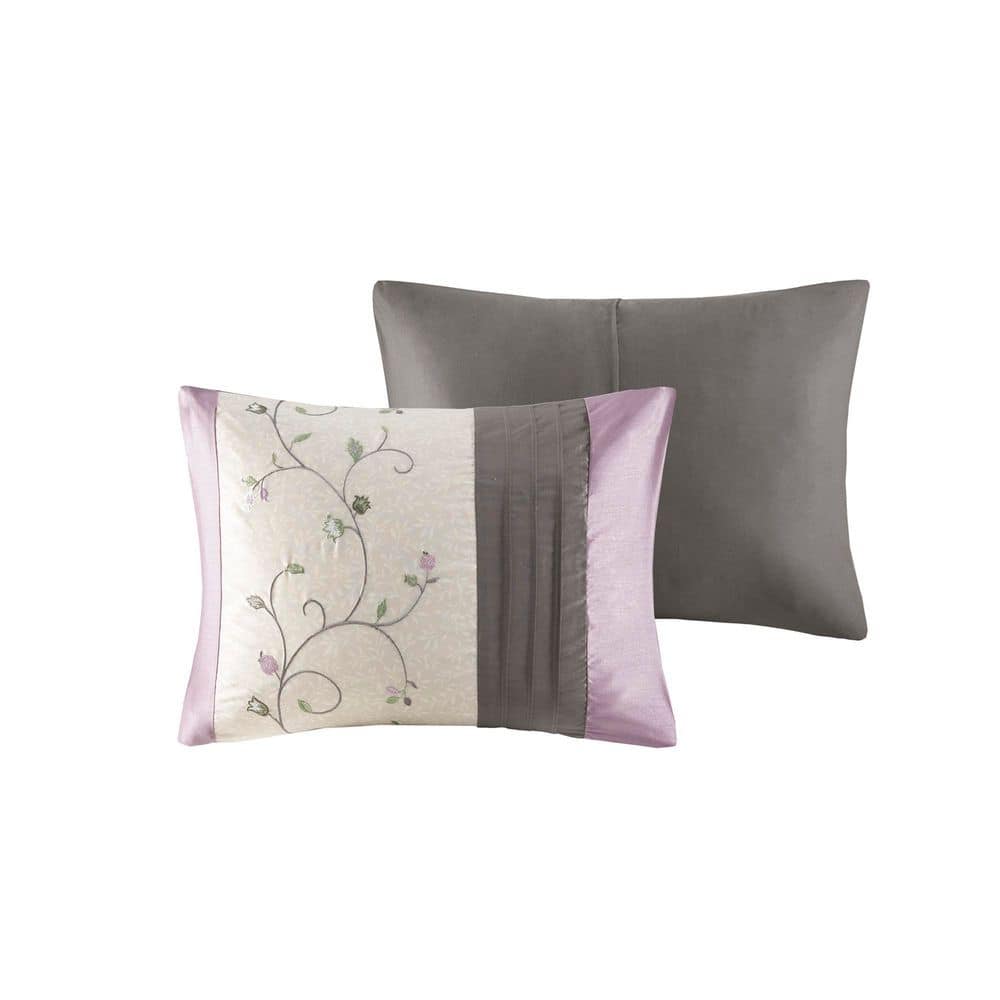 Purple Reversible Queen 7-Piece Embroidered Bedspread Set