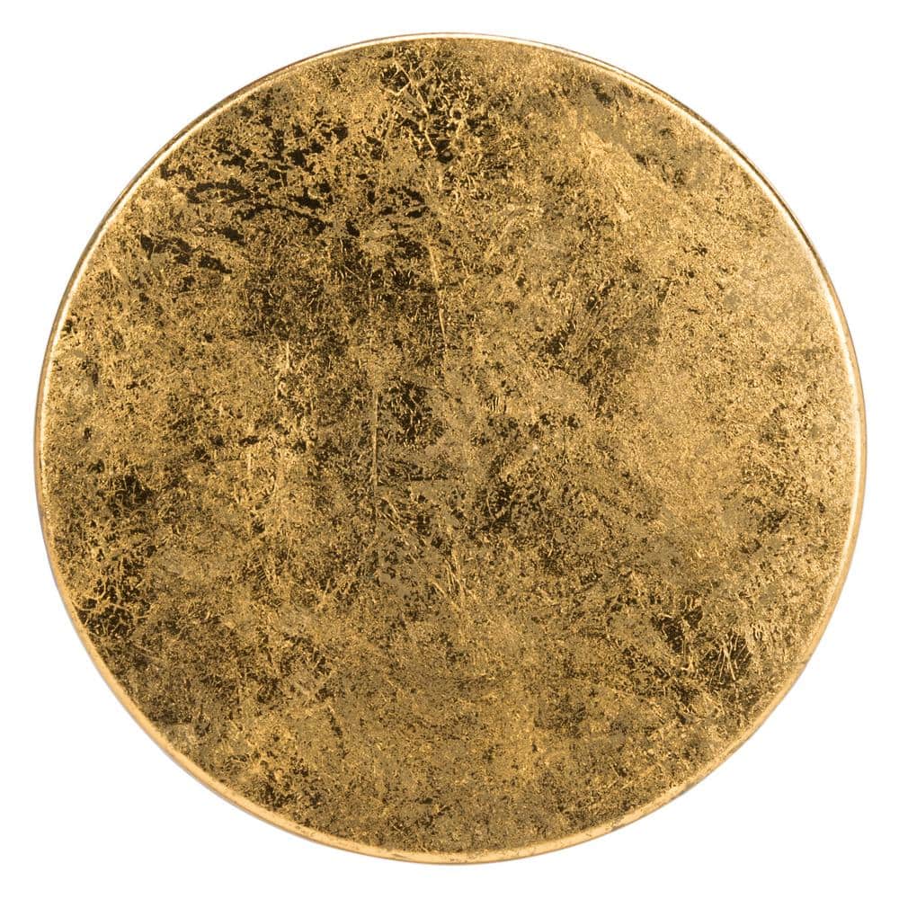 White and Gold Leaf Mid-Century Modern Counter Stool