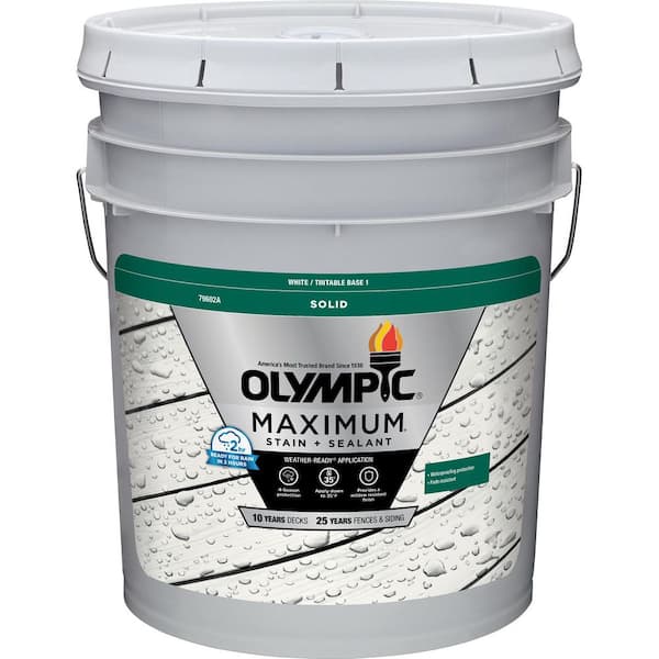 Maximum 5 gal. White/Base 1 Solid Color Exterior Stain and Sealer in One