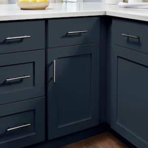 Avondale 36 in. W x 24 in. D x 34.5 in. H Ready to Assemble Plywood Shaker Blind Corner Kitchen Cabinet in Ink Blue