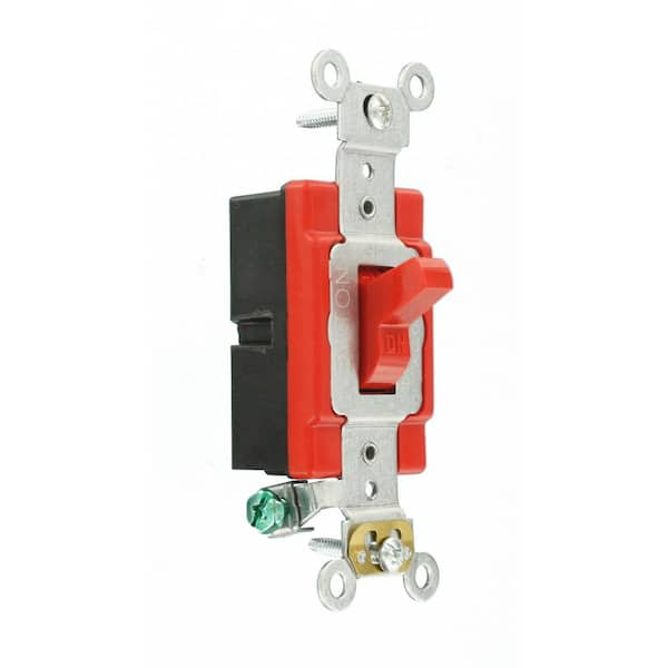 20 Amp Industrial Grade Heavy Duty Single-Pole Toggle Switch, Red 1221-2R