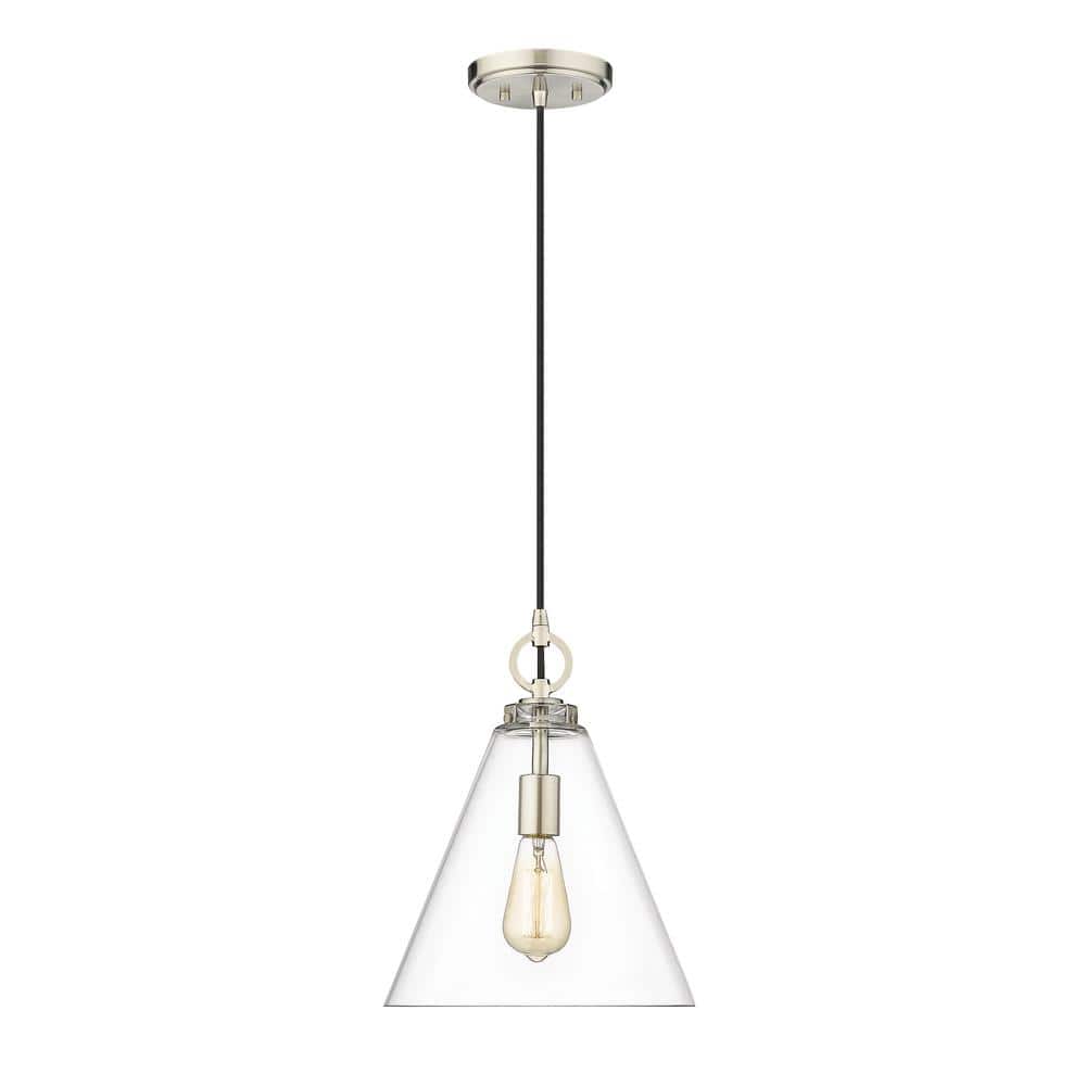 Harper Matte Black Glass Pendant Light with Conical Shade